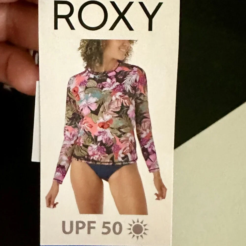 Roxy Sun Swim Shirt Women's Size XS Tropical Pink Rashguard – UPF 50+ Quick-Dry - Picture 9 of 13